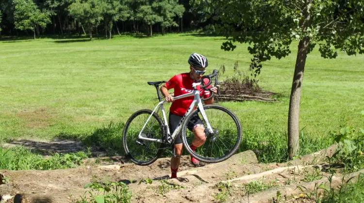 The stairs got longer and will be tougher to ride this year. 2018 World Cup Waterloo Course Preview © Z. Schuster / Cyclocross Magazine