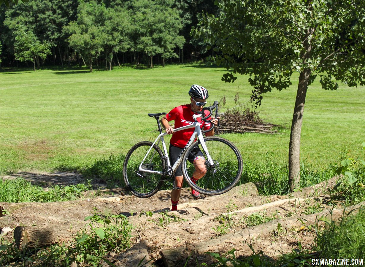 The stairs got longer and will be tougher to ride this year. 2018 World Cup Waterloo Course Preview © Z. Schuster / Cyclocross Magazine