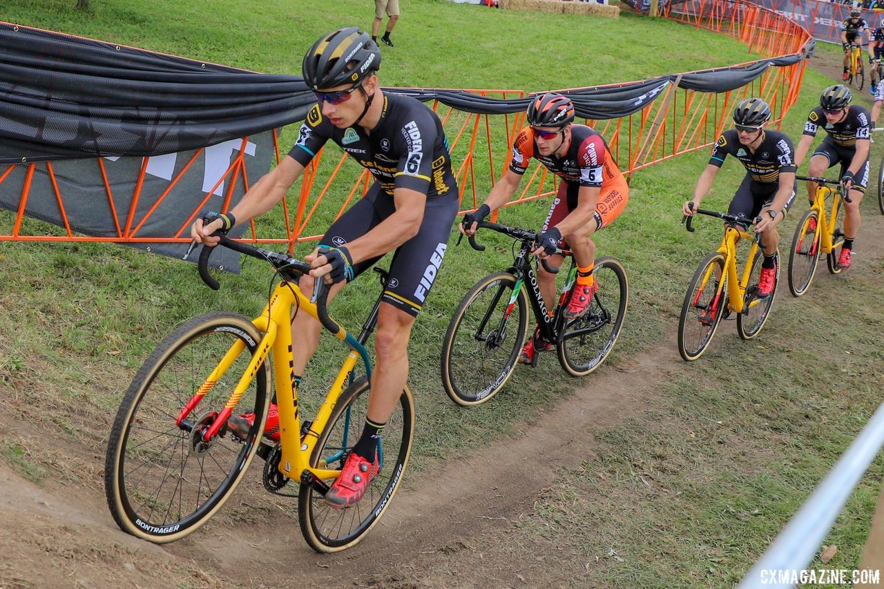 Quinten Hermans led the race early. 2018 Trek CX Cup, Waterloo © Cyclocross Magazine / R. Clark