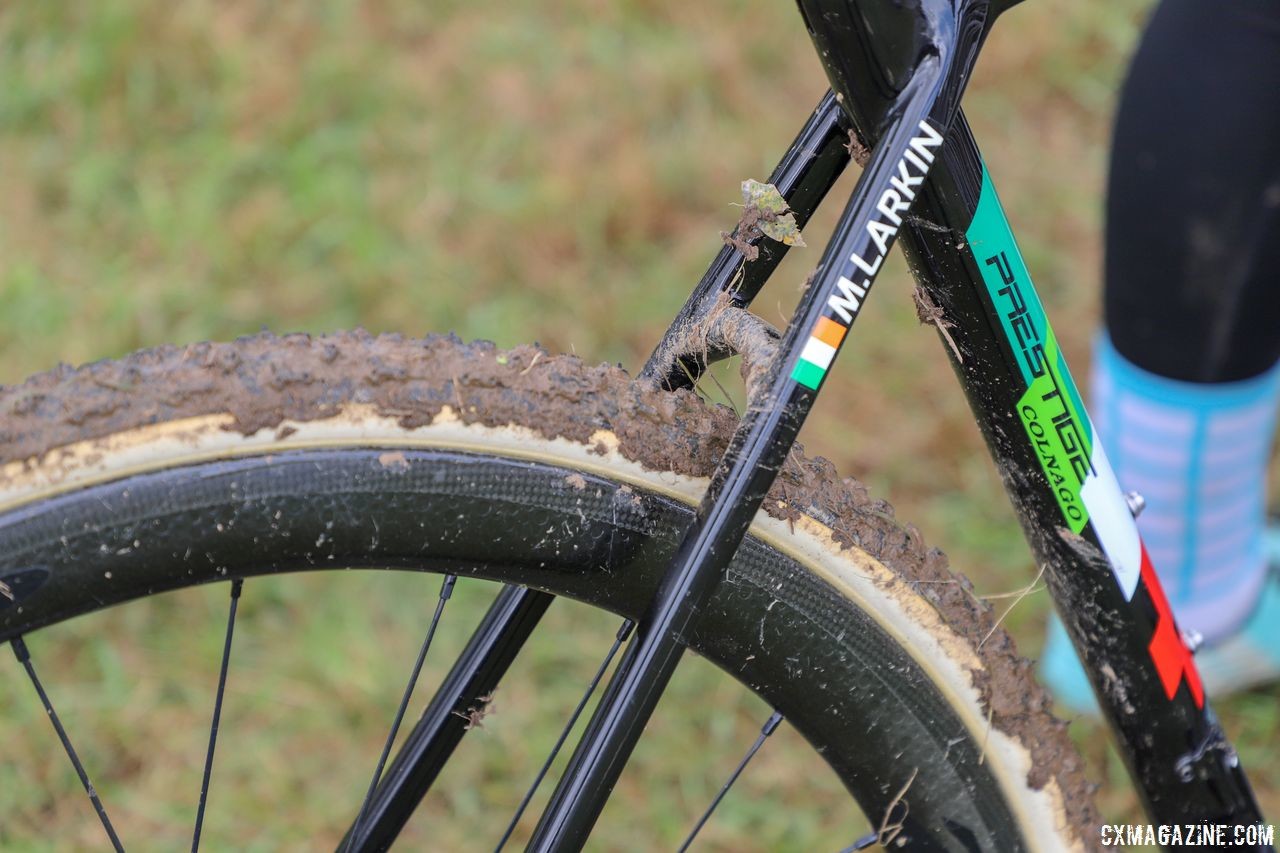 Maria Larkin has a new bike and some new mud from the Trek course. 2018 Trek CX Cup, Waterloo © Cyclocross Magazine / R. Clark