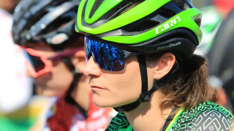 Marianne Vos waits at the start line. 2018 World Cup Waterloo. © D. Mable / Cyclocross Magazine