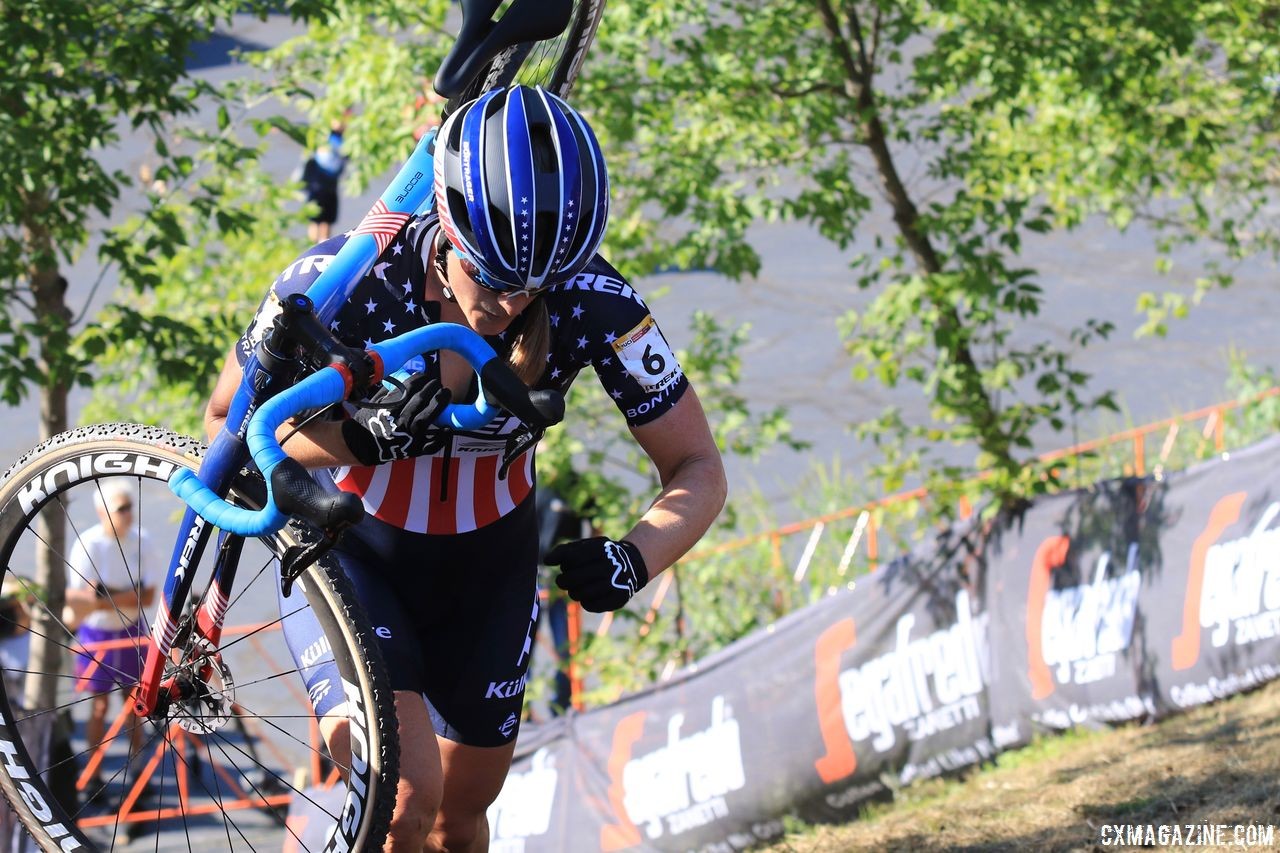 Katie Compton had some tough races at the U.S. World Cups. 2018 World Cup Waterloo. © D. Mable / Cyclocross Magazine