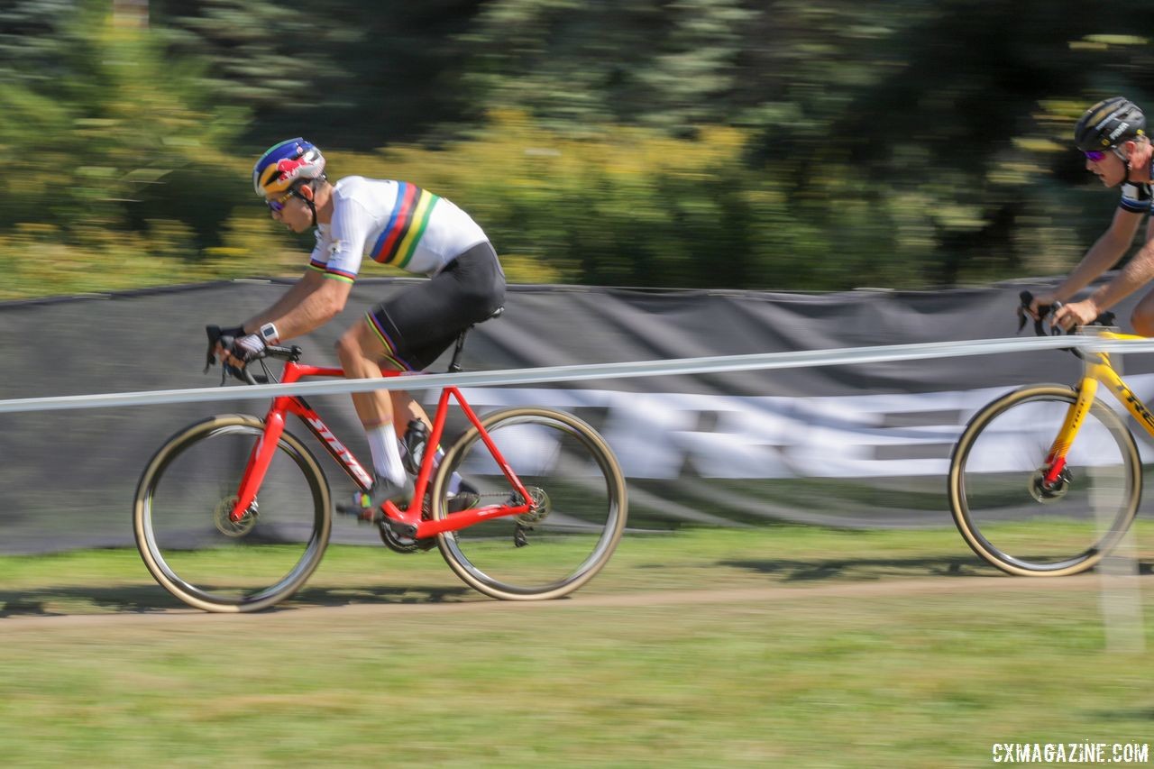 Van Aert and Aerts were the two animators early in the race. 2018 World Cup Waterloo. © R. Clark / Cyclocross Magazine