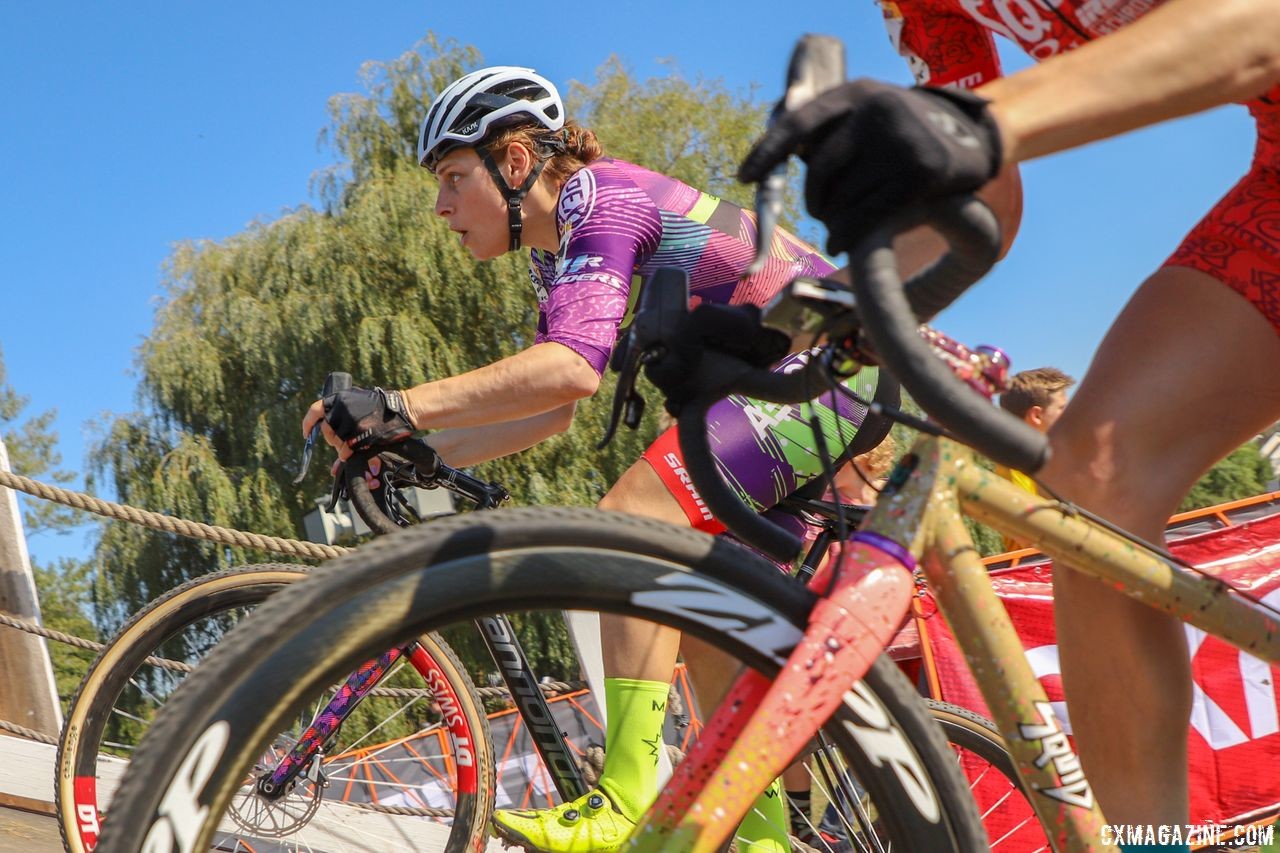 Nat Redmond came over from Australia to race the World Cups. 2018 World Cup Waterloo. © R. Clark / Cyclocross Magazine