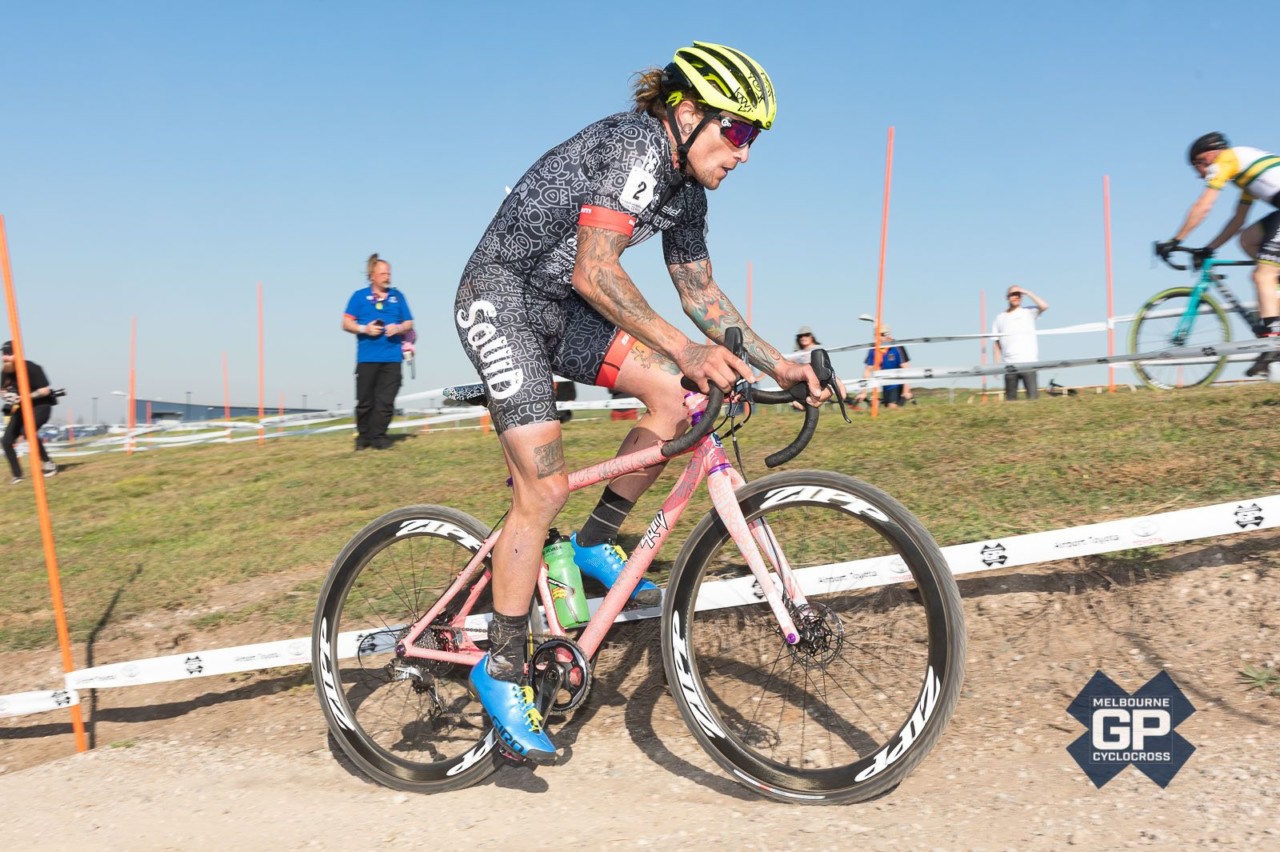 Anthony Clark heads up an incline. 2018 Melbourne Grand Prix of Cyclocross, Australia © Ernesto Arriagada