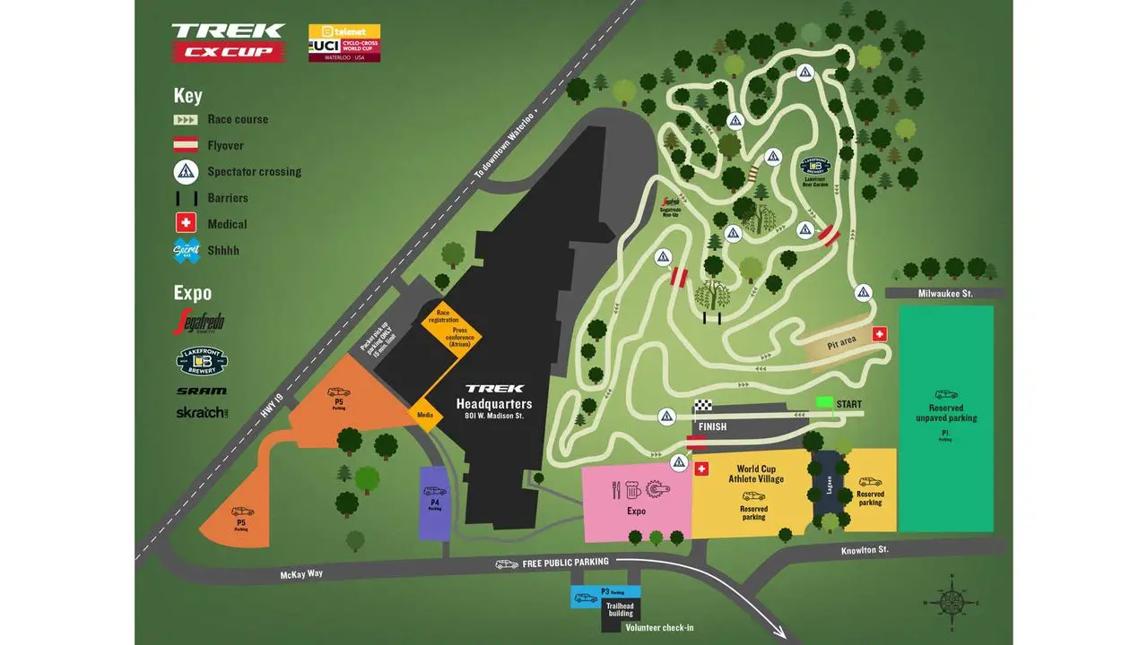 2018 World Cup Waterloo course map. photo: Trek Bicycle