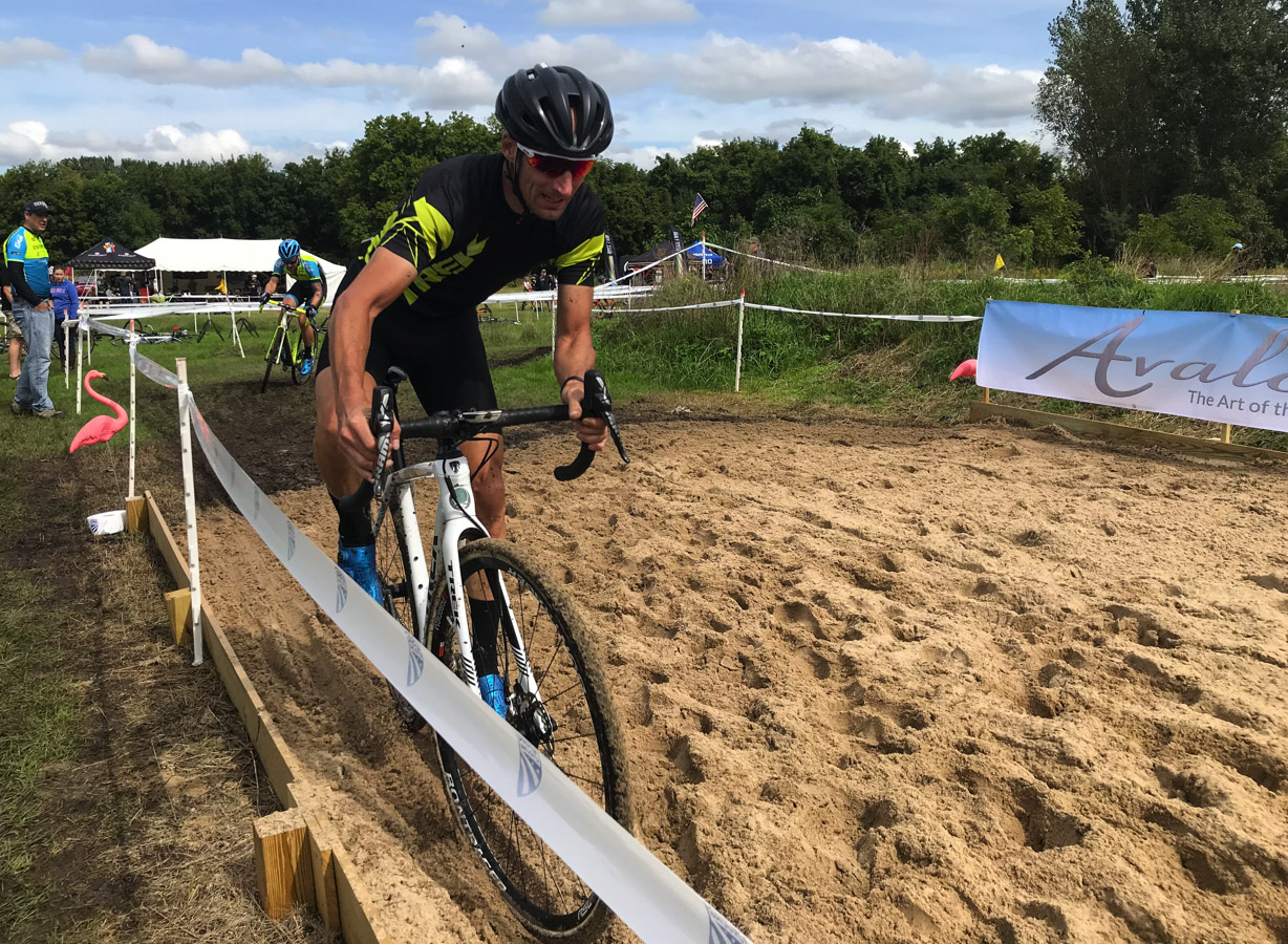 The Avalon Pontoons Beach and Yacht Club sand pit was one of the features on the course. 2018 Alma GP in Michigan. photo: Brian Hancock