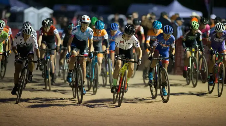 Maghalie Rochette raced to the holeshot and never looked back. 2018 Reno Cross women's race. © J. Silva / Cyclocross Magazine