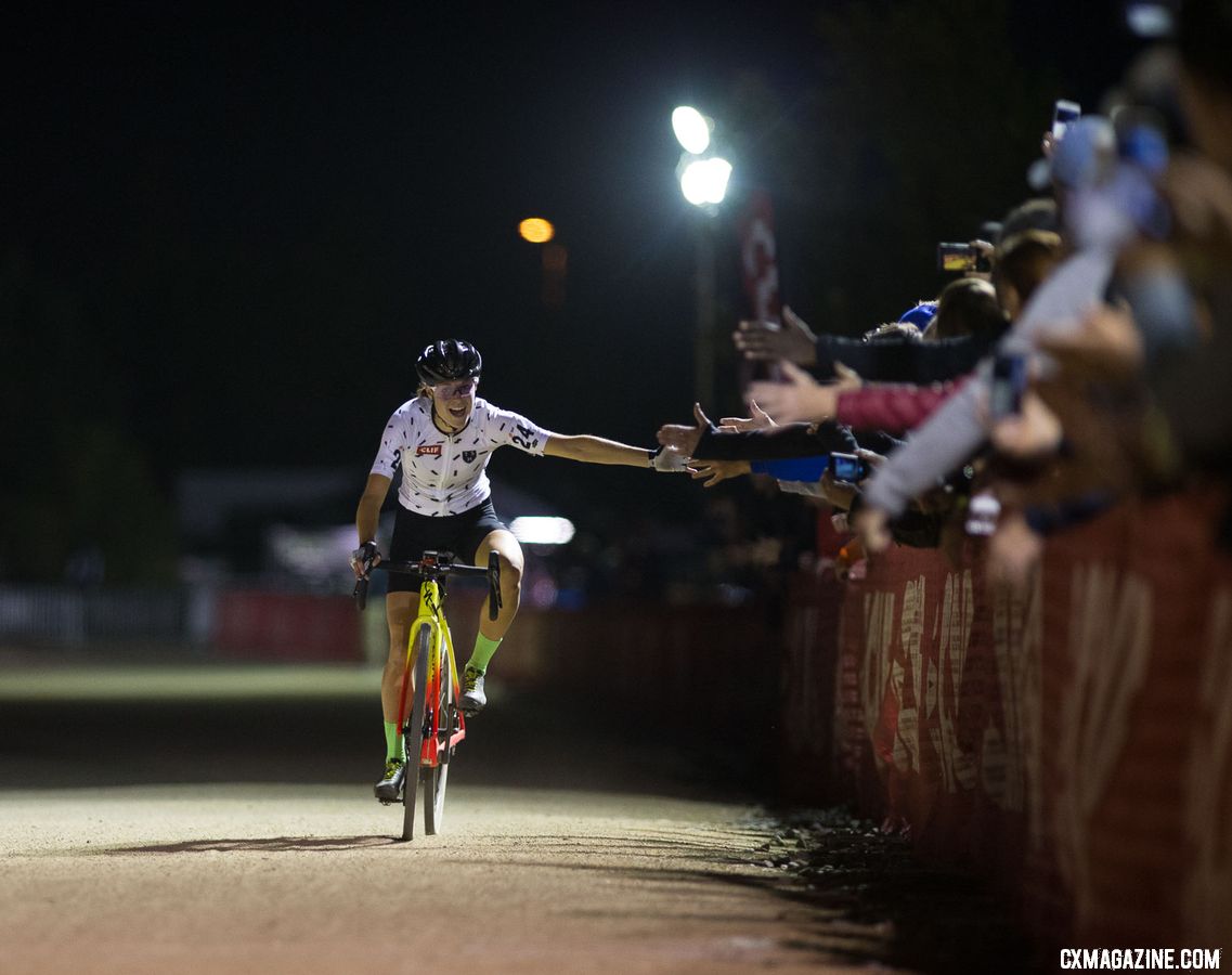 Rochette has had a strong start to the season with her new CX Fever p/b Specialized program. 2018 RenoCross Women's race. © J. Silva / Cyclocross Magazine