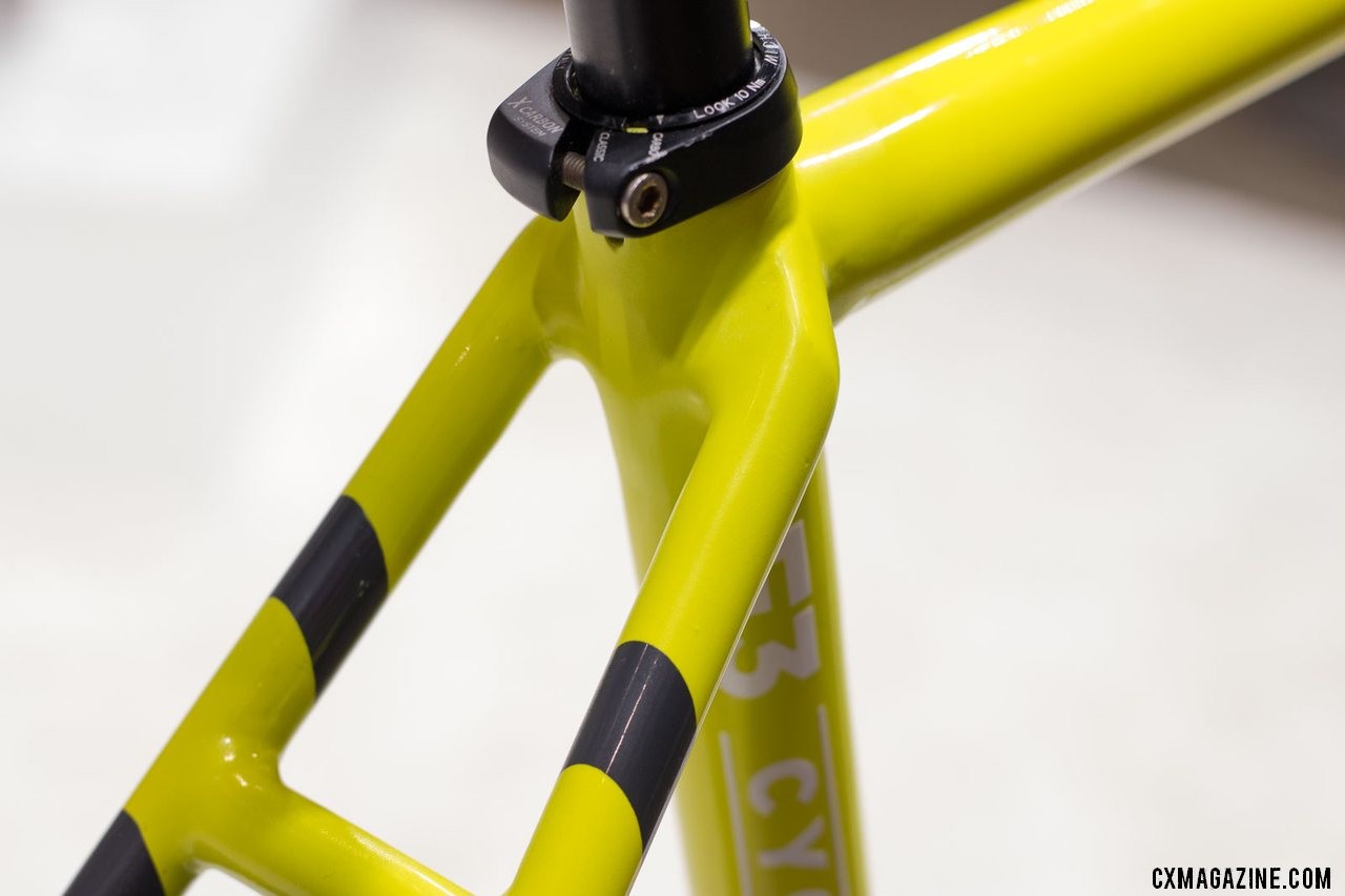 Czech Favorit builds custom carbon F3 Cyclocross bike from carbon lugs and carbon tubes. 2018 Interbike. © Cyclocross Magazine