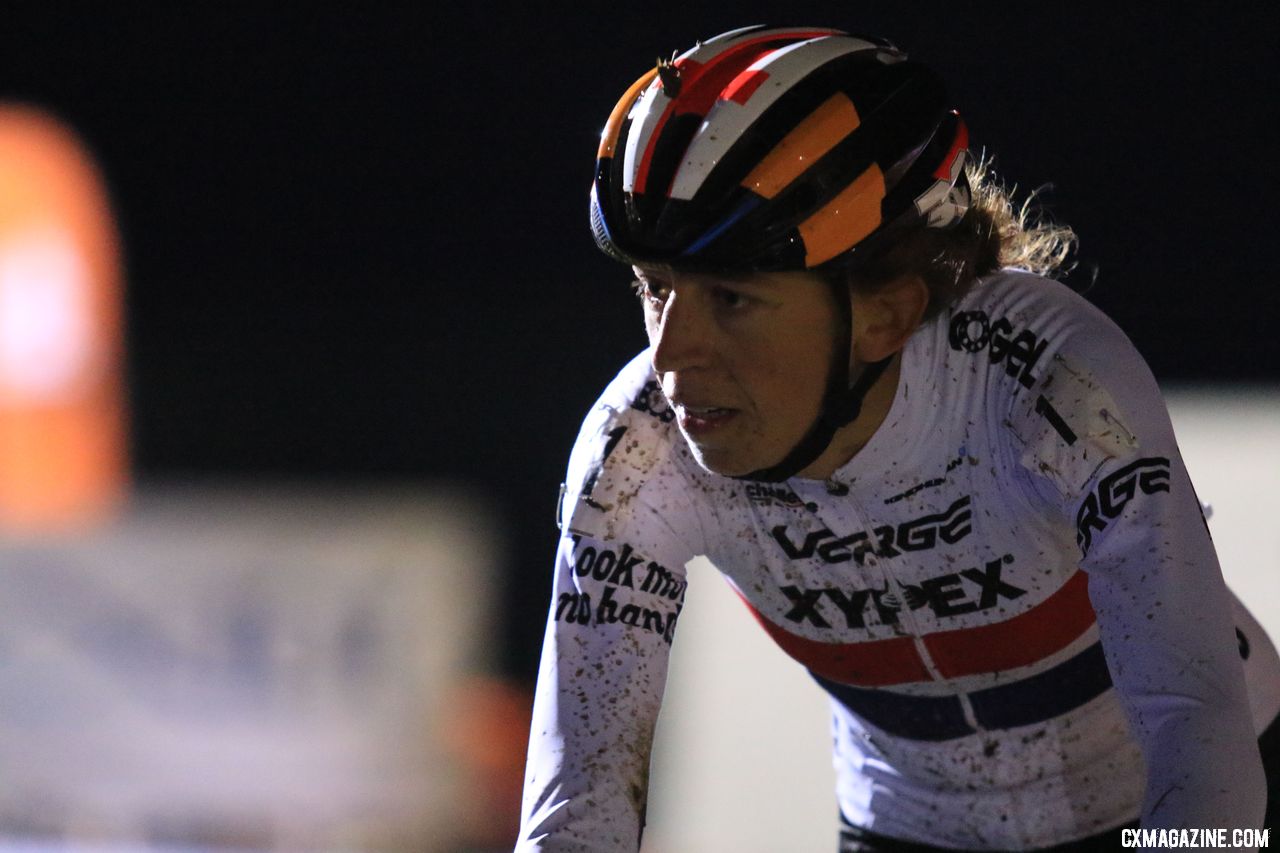 Helen Wyman returns to her winning ways in Iowa City at 2018 Jingle Cross Day 1. © D. Mable/ Cyclocross Magazine