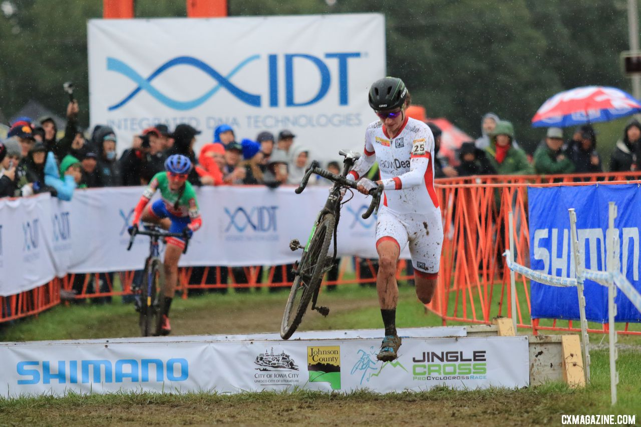 Marianne Vos was the boss for the first lap. 2018 Jingle Cross World Cup. © D. Mable / Cyclocross Magazine