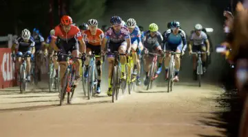 Cody Kaiser sprints to the holeshot. 2018 RenoCross men's race. © J. Silva / Cyclocross Magazine