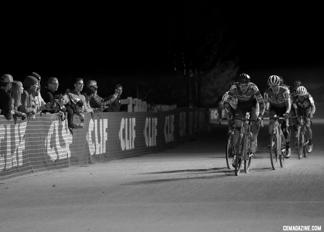 Driscoll attacks with one lap to go. 2018 RenoCross men's race. © A. Yee / Cyclocross Magazine