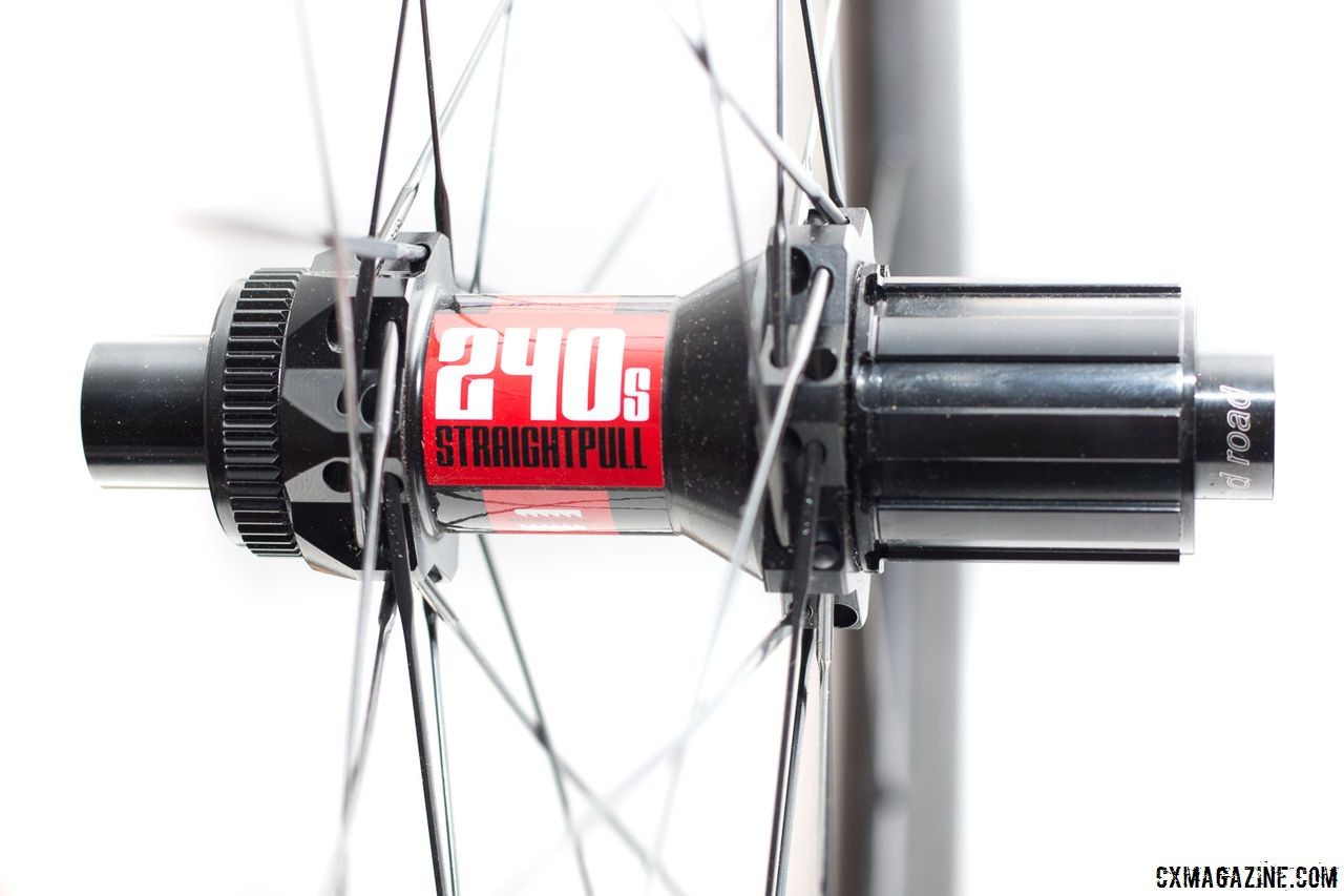 The DT Swiss 240s comes with an 11-speed Shimano/SRAM freehub. Spokes are straight pull Sapim CX Ray. Revin Cycling G21 Pro Carbon Tubeless Clinchers. © Cyclocross Magazine