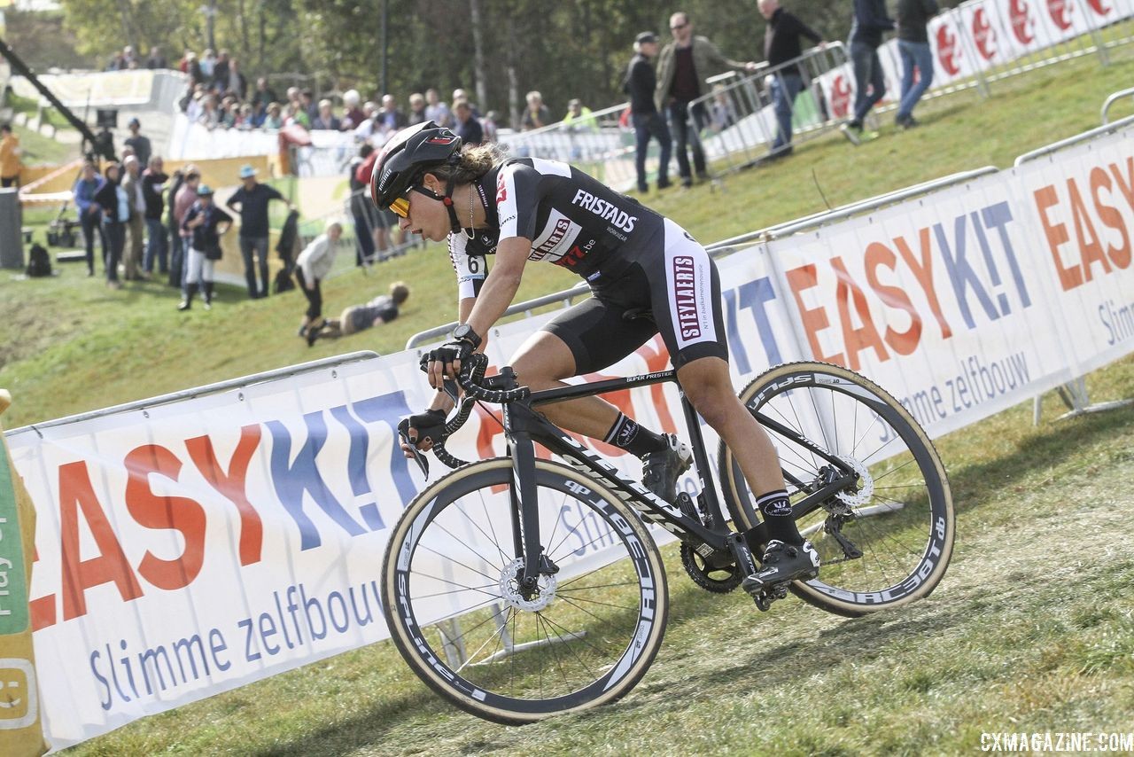 Alice Maria Arzuffi finished second in Boom. 2018 Superprestige Niels Albert CX, Boom. © B. Hazen / Cyclocross Magazine