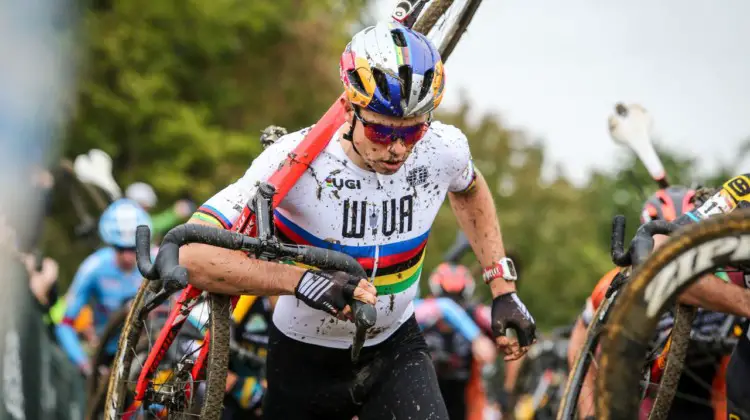 Wout van Aert raced under the letters WVA while his team in Europe looked for a team for him. 2018 Jingle Cross World Cup. © J. Corcoran / Cyclocross Magazine