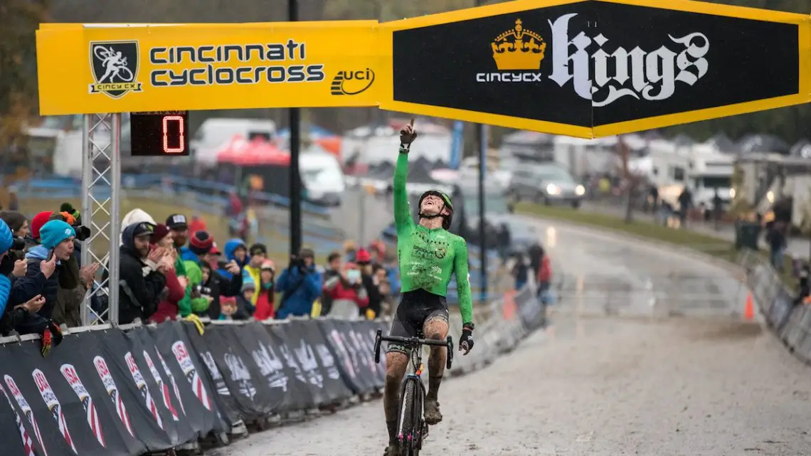 Gage Hecht continues his success at the Cincinnati UCI Cyclocross weekend with a Day 1 victory. Elite Men. © Bruce Buckley