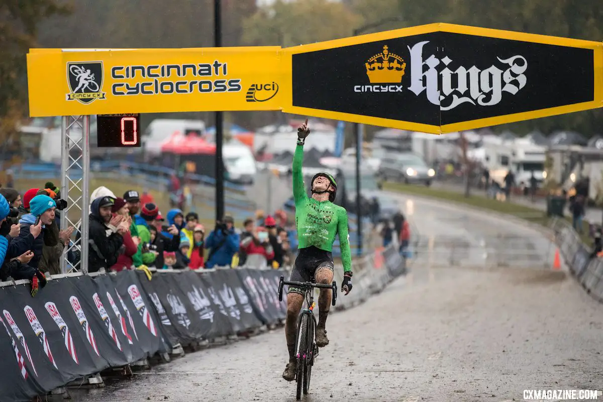 Gage Hecht continues his success at the Cincinnati UCI Cyclocross weekend with a Day 1 victory. Elite Men. © Bruce Buckley