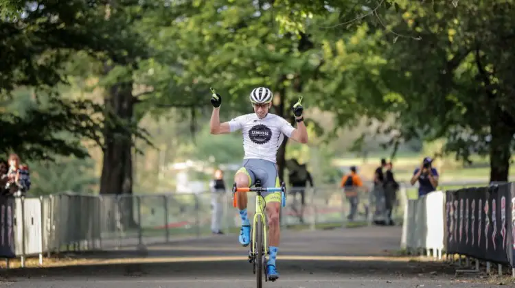 Kerry Werner celebrates his fifth career DCCX win. 2018 DCCX Day 1. © B. Buckley