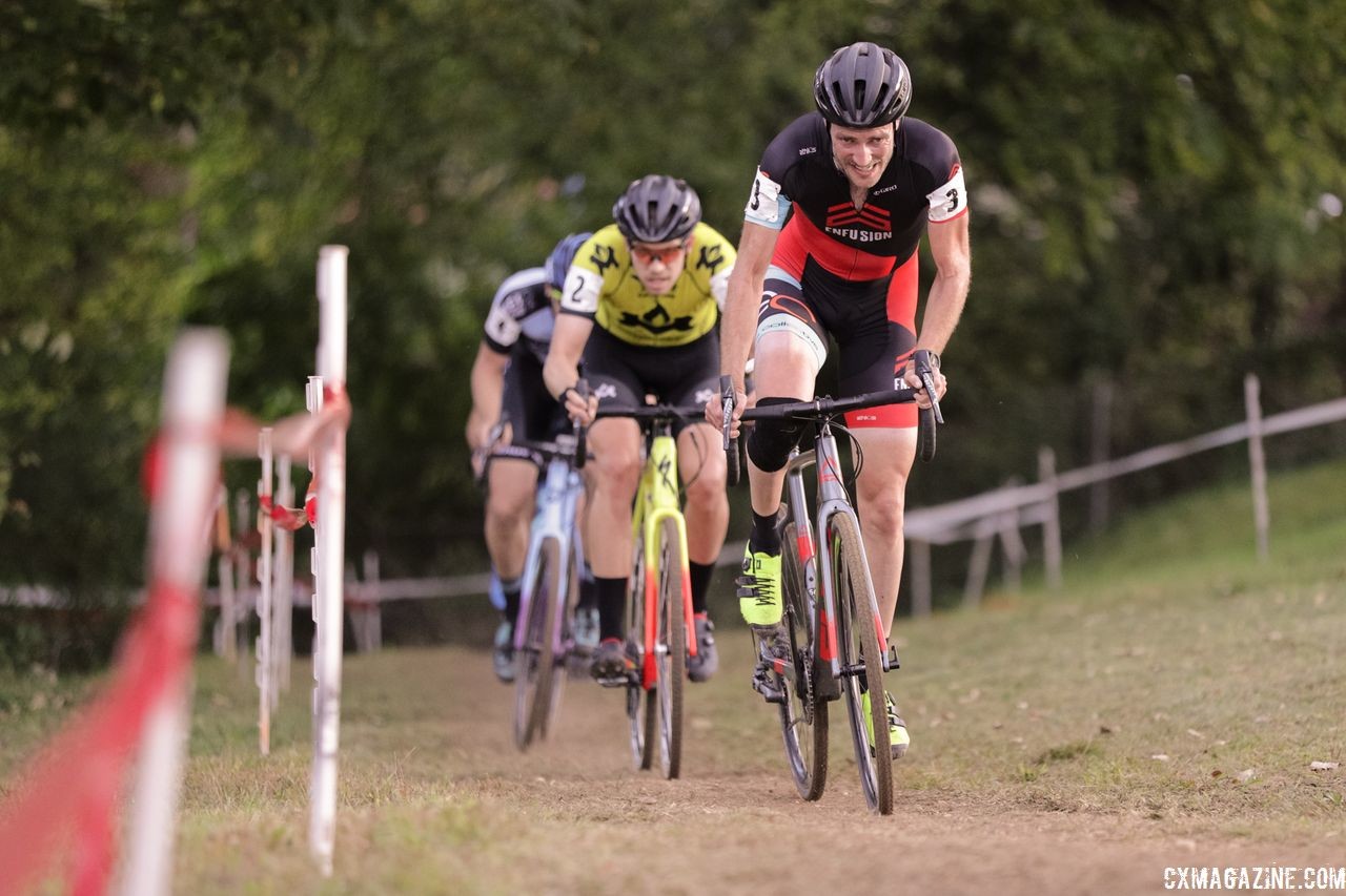 Travis Livermon leads a group chasing Werner. 2018 DCCX Day 1. © B. Buckley