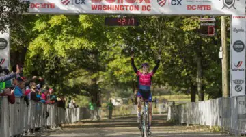 Sunny Gilbert celebrates her second-straight DCCX win. 2018 DCCX Day 2. © B. Buckley