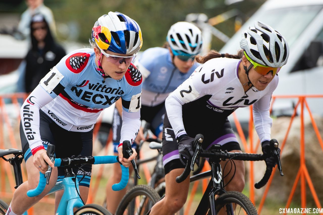 Ellen Noble and Crystal Anthony at the start of Sunday's race. 2018 Gran Prix of Gloucester Day 2. © Peter Pellizzi