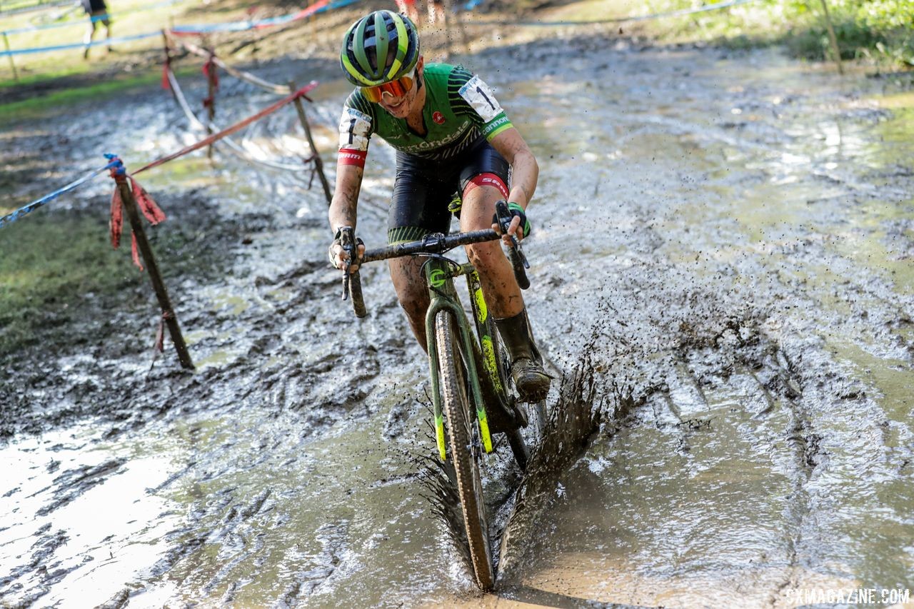 Kaitie Keough rips through the mud pit. 2018 Charm City Cross Day 2. © B. Buckley