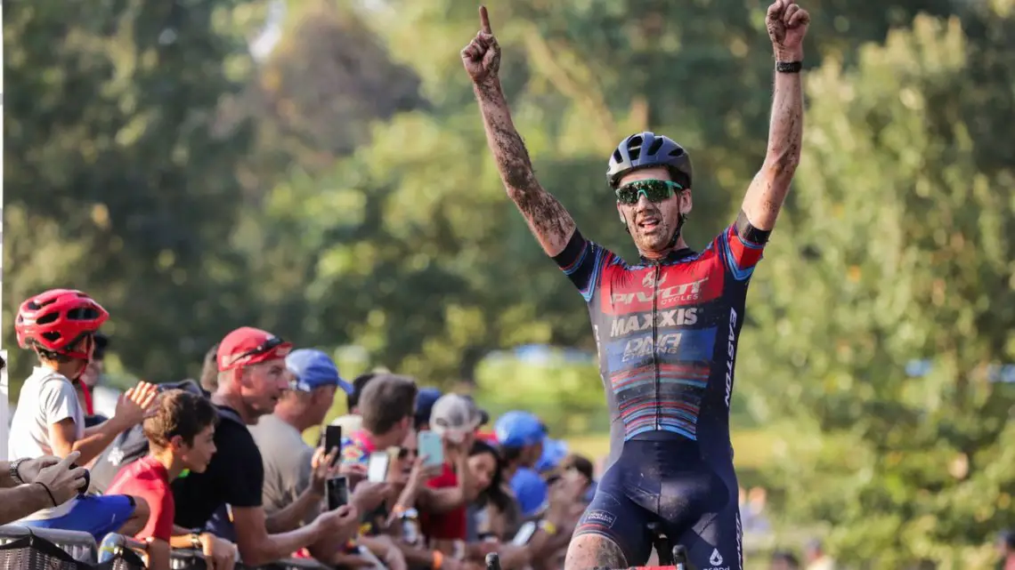 Jamey Driscoll celebrates his win. 2018 Charm City Cross Day 2. © B. Buckley