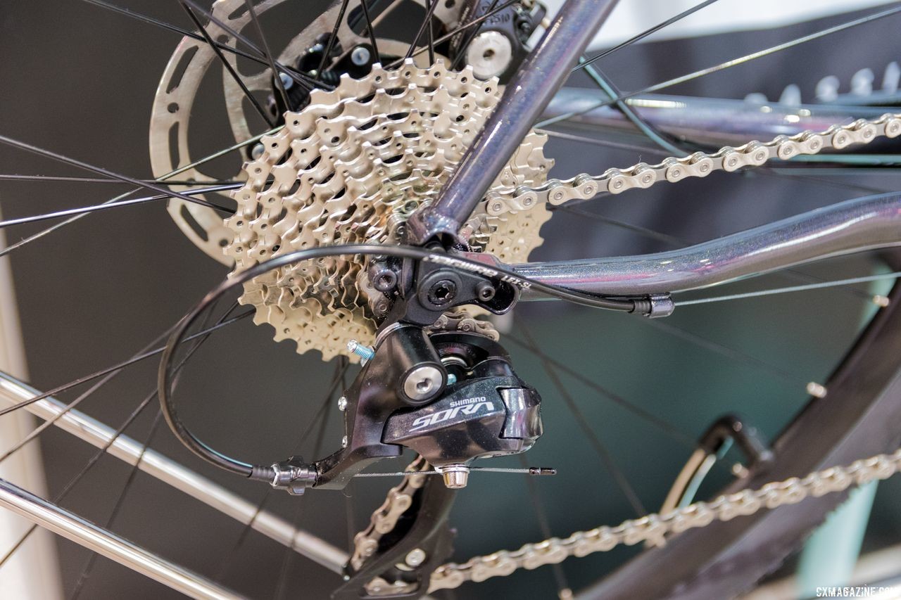 Bianchi Orso comes with a Shimano Sora or 105 build. Bianchi Orso, Impulso All Road and E-Road Aria, Interbike 2018. © C. Lee / Cyclocross Magazine