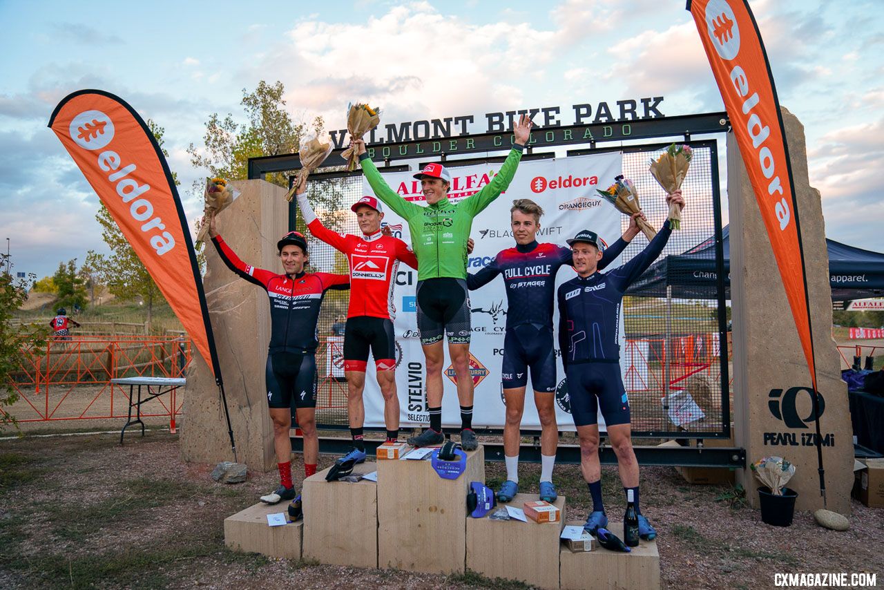 Elite Men. L to R: Kaiser, Haidet, Hecht, Brunner and Millburn. 2018 US Open of Cyclocross Day 1. © Col Elmore