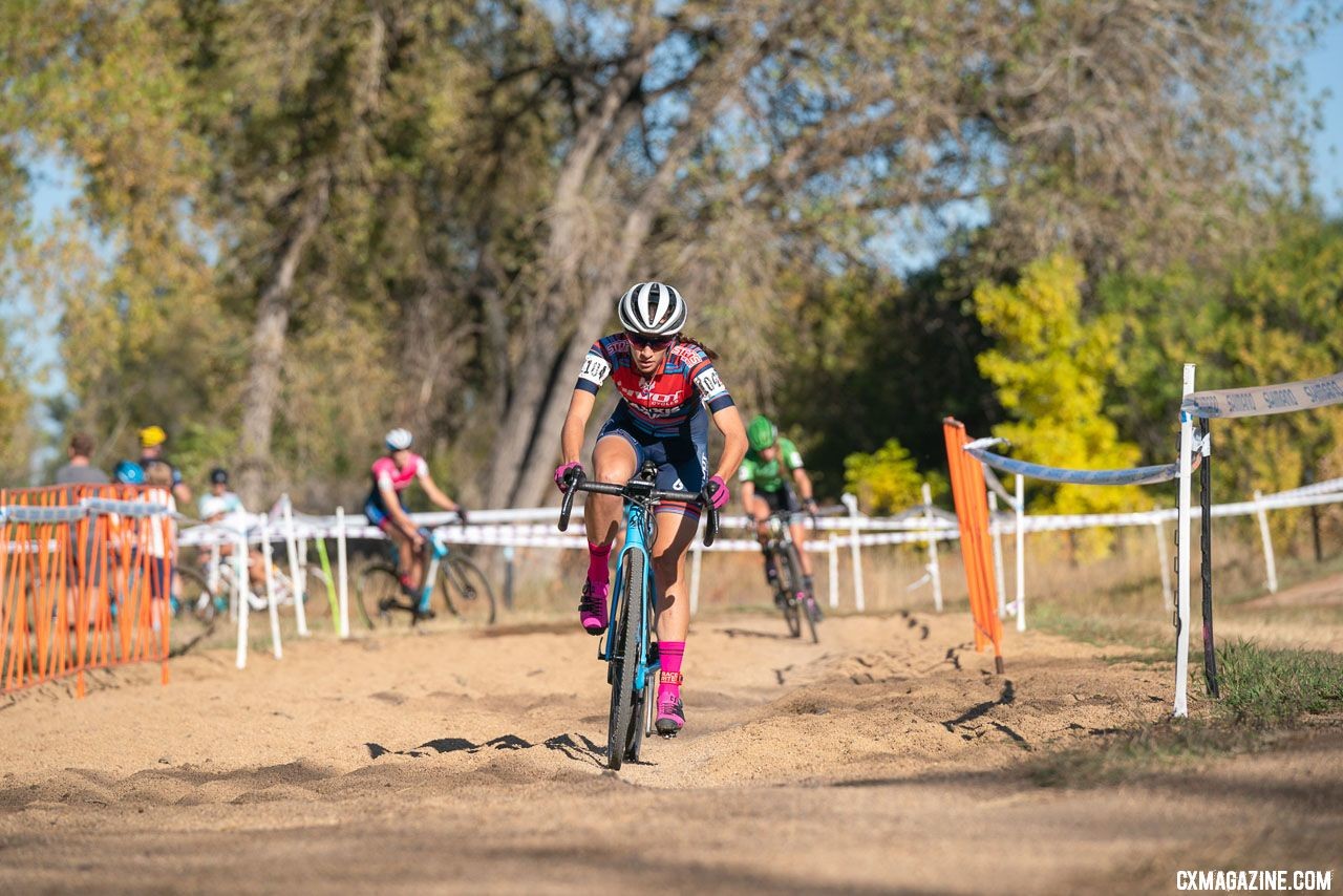 Elite Women, 2018 US Open of Cyclocross Day 1. © Col Sofia Gomez Villafane had positive things to say about the ride from her tubless Maxxis tires and Stan's rims. Elite Women, 2018 US Open of Cyclocross Day 1. © Col Elmore