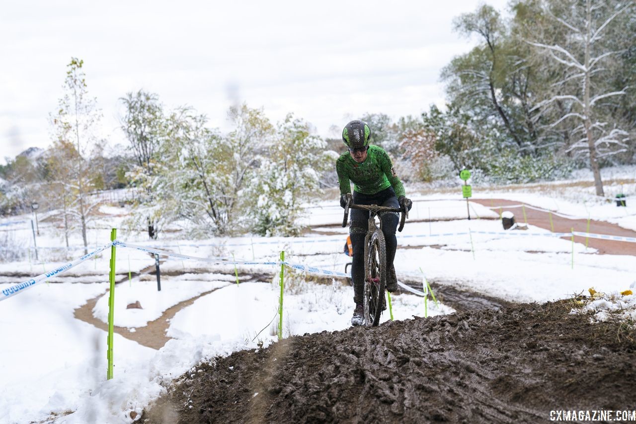 Katie Clouse deals with the mud. 2018 US Open of Cyclocross, Day 2. © Col Elmore