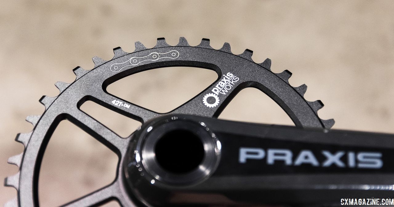Available with 38, 40, or 42 teeth WaveTech ring. 2018 Interbike. © C. Lee / Cyclocross Magazine