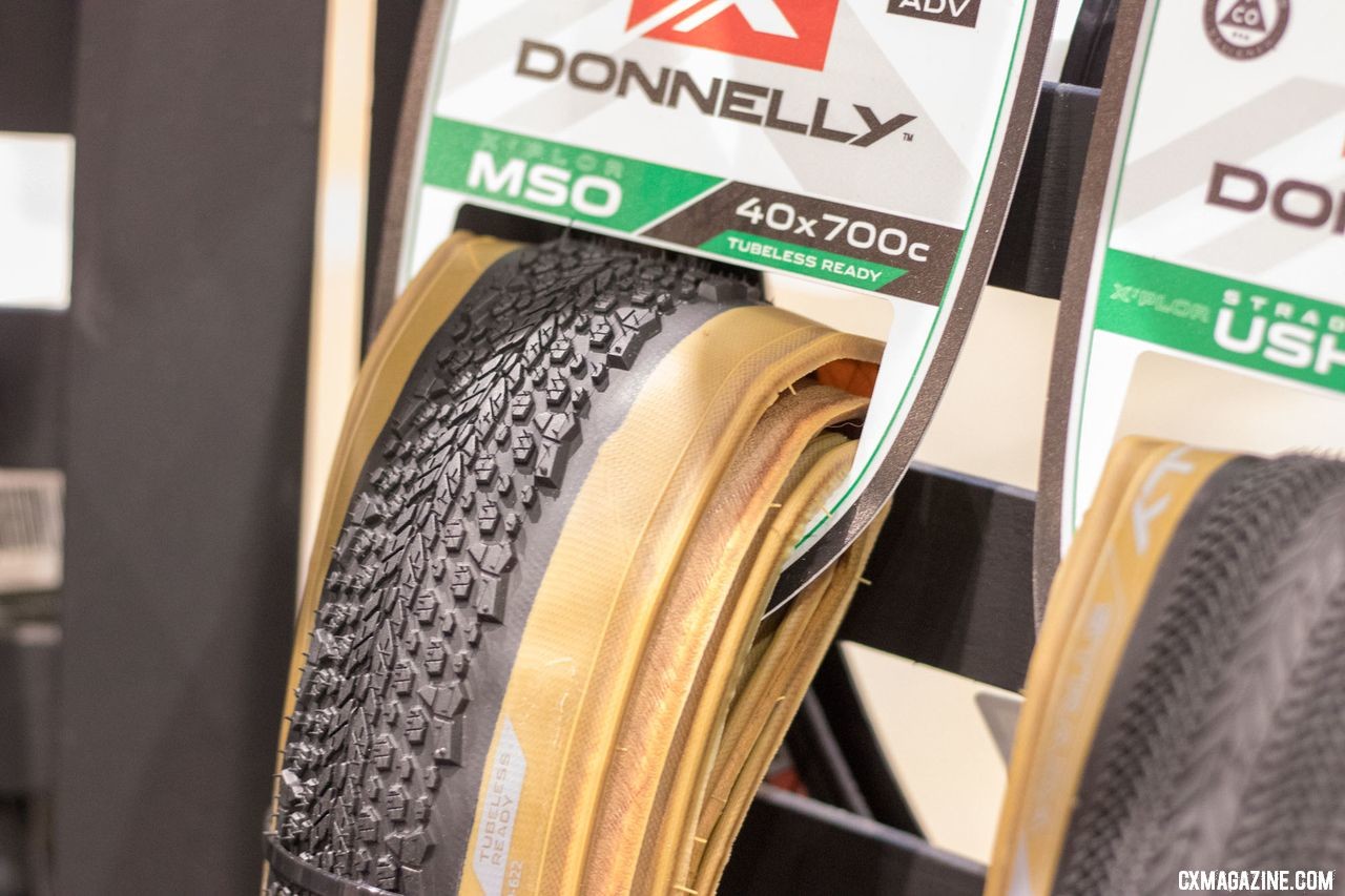 New Donnelly gravel tires now come in a new tan wall color. 2018 Interbike. © Cyclocross Magazine