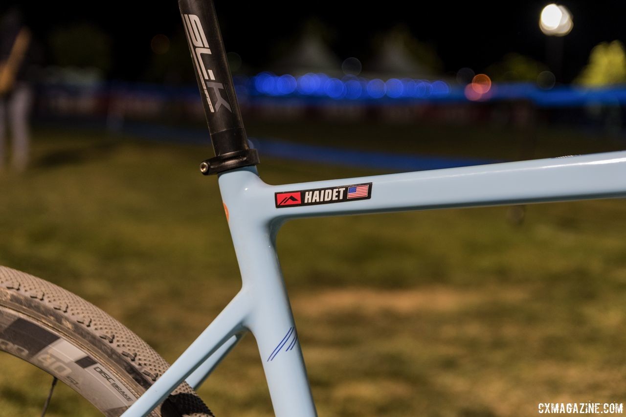 The C//C, like many bikes lately, features dropped seat stays. Lance Haidet's 2018 RenoCross Donnelly C//C Cyclocross Bike. © C. Lee / Cyclocross Magazine