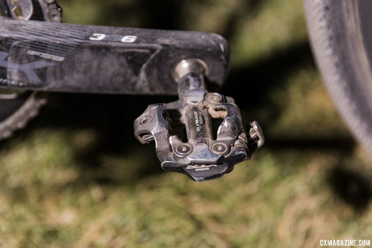 With pedals being one of the few items FSA does not produce, Haidet was free to use Shimano XTR SPD pedals. Lance Haidet's 2018 RenoCross Donnelly C//C Cyclocross Bike. © C. Lee / Cyclocross Magazine