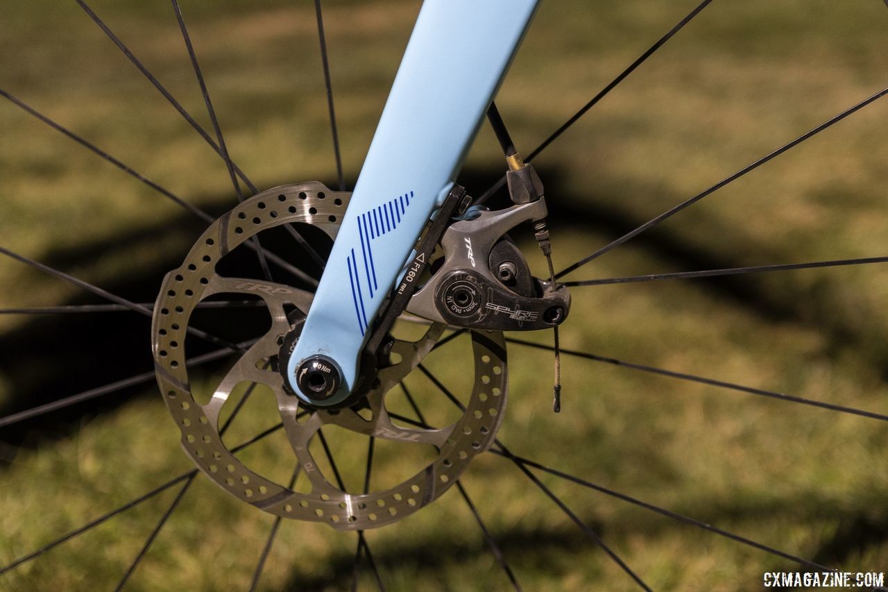 Haidet ran TRP Spyre SLC mechanical disc brakes. Lance Haidet's 2018 RenoCross Donnelly C//C Cyclocross Bike. © C. Lee / Cyclocross Magazine
