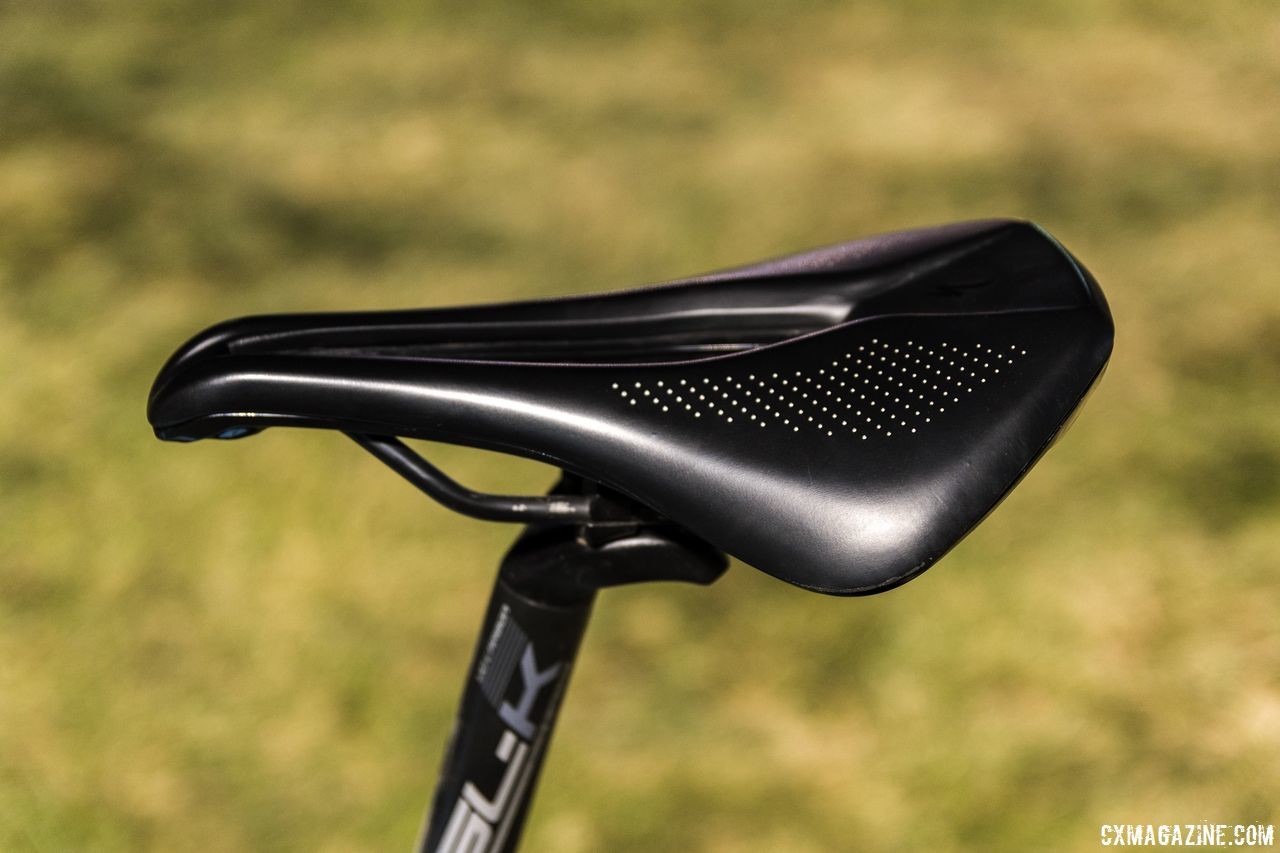 Haidet chose the Specialized Power saddle. Despite its interesting shape it has become a popular choice for cross. Lance Haidet's 2018 RenoCross Donnelly C//C Cyclocross Bike. © C. Lee / Cyclocross Magazine