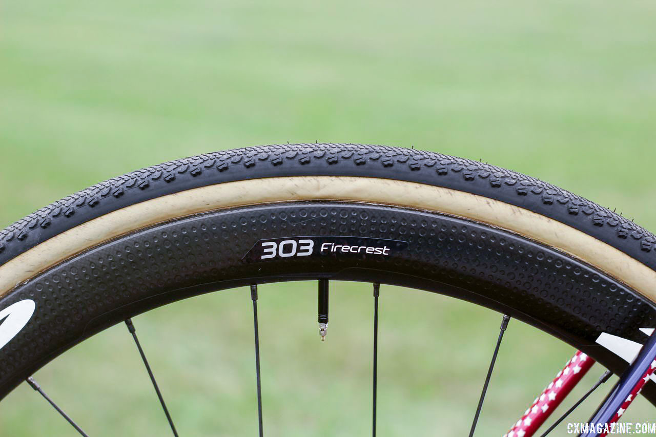 Hyde runs the 45mm-deep Zipp Firecrest 303 carbon tubulars. Stephen Hyde's 2018/19 Cannondale SuperX Cyclocross Bikes. © Z. Schuster / Cyclocross Magazine