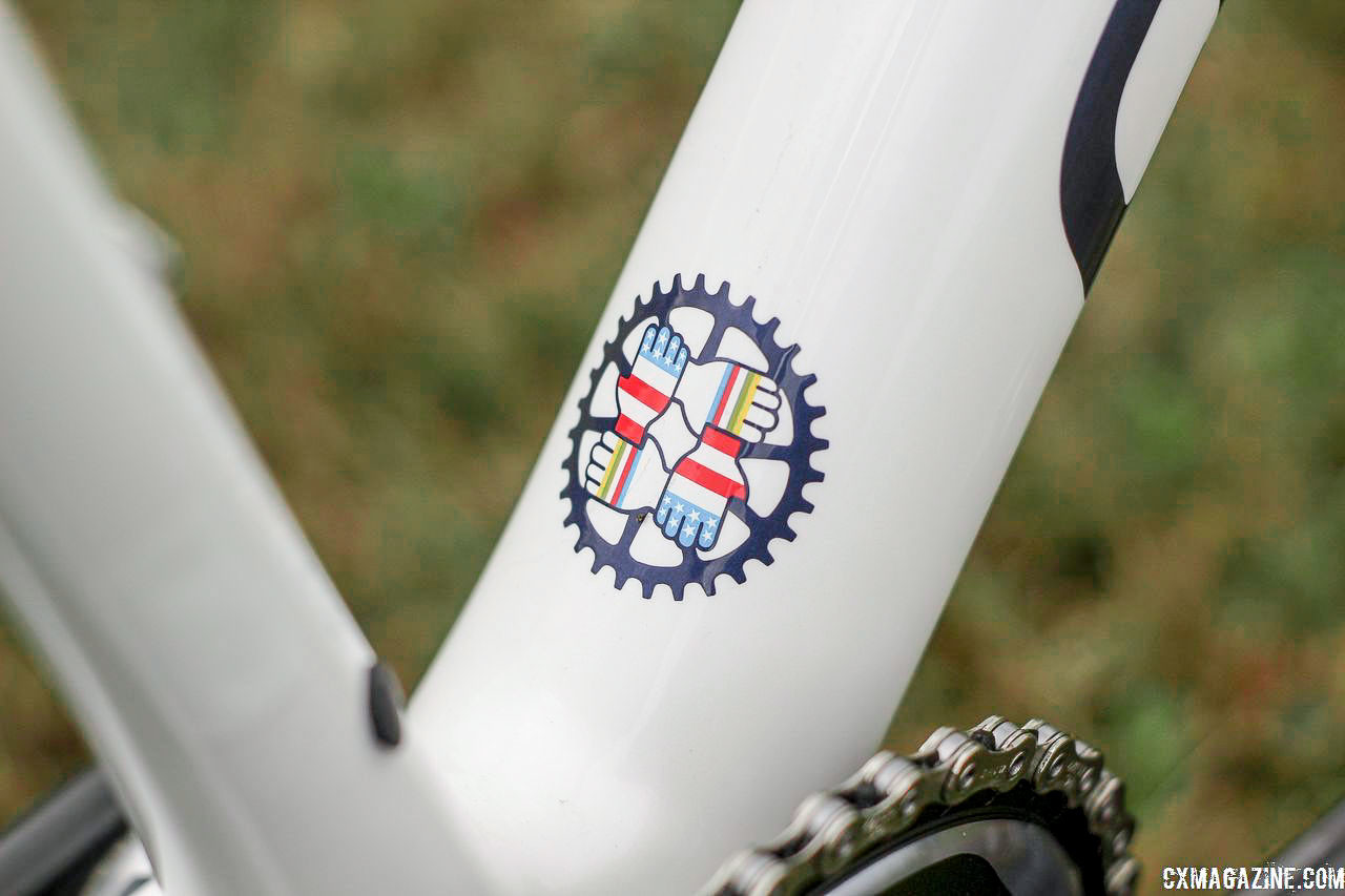 Hyde's second emblem pays homage to Hyde's BMX past and cyclocross present. Stephen Hyde's 2018/19 Cannondale SuperX Cyclocross Bikes. © Z. Schuster / Cyclocross Magazine