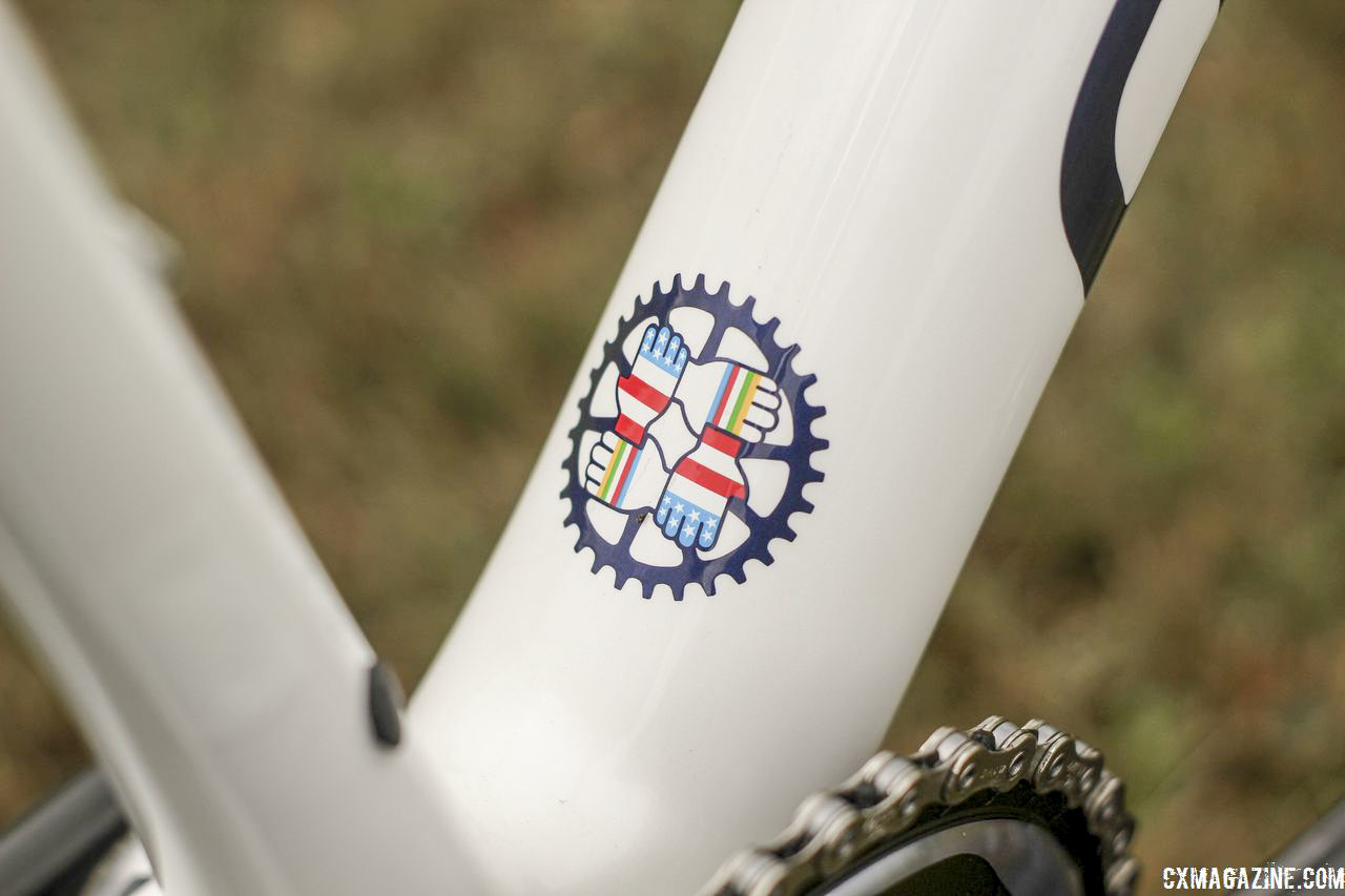 Hyde's second emblem pays homage to Hyde's BMX past and cyclocross present. Stephen Hyde's 2018/19 Cannondale SuperX Cyclocross Bikes. © Z. Schuster / Cyclocross Magazine