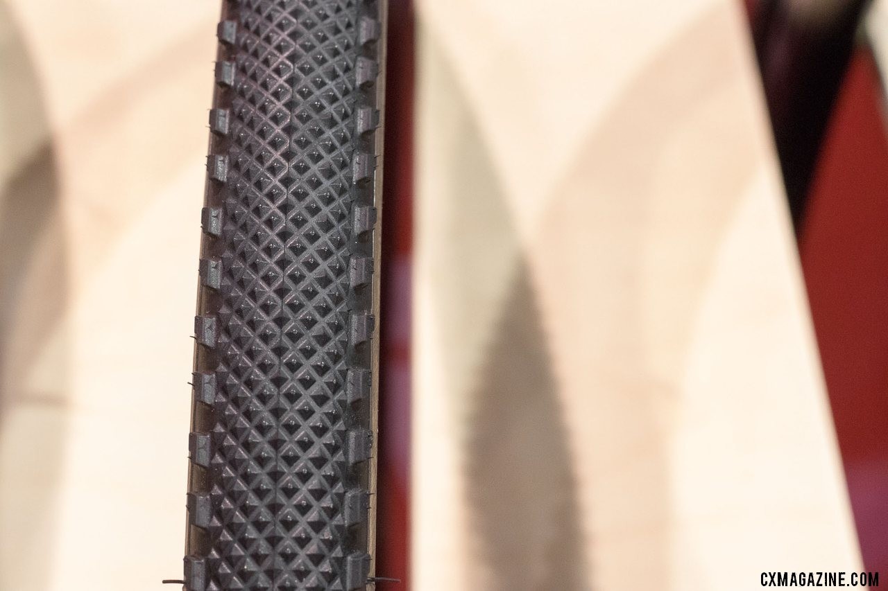 IRC added a side knob to its Serac CX Sand tire to create the Serac CX Edge. New cyclocross and gravel tires from 2018 Interbike. © Cyclocross Magazine