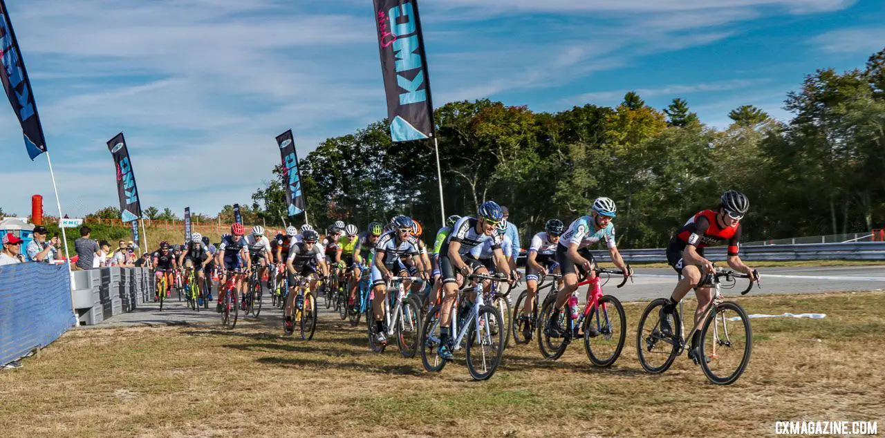 The Elite Men's start. 2018 KMC CrossFest. photo: Eddie Medina