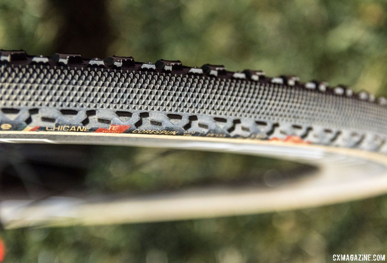 Reno's dry course made for optimal file tread conditions. Maghalie Rochette's winning Specialized Crux. RenoCross 2018. © C. Lee / Cyclocross Magazine