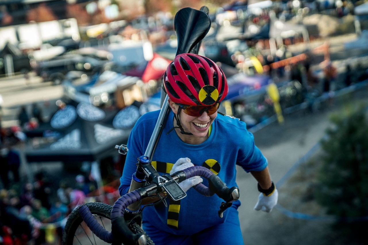 Crash test dummy keep it clean. 2018 Cyclocross Crusade Halloween Race at Deschutes Brewery, Bend, OR. © Ben Guernsey