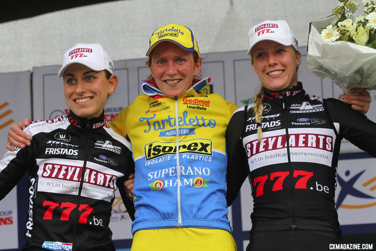 Arzuffi, Van de Steene and Worst. 2018 Koppenbergcross Elite Women. © Bart Hazen / Cyclocross Magazine