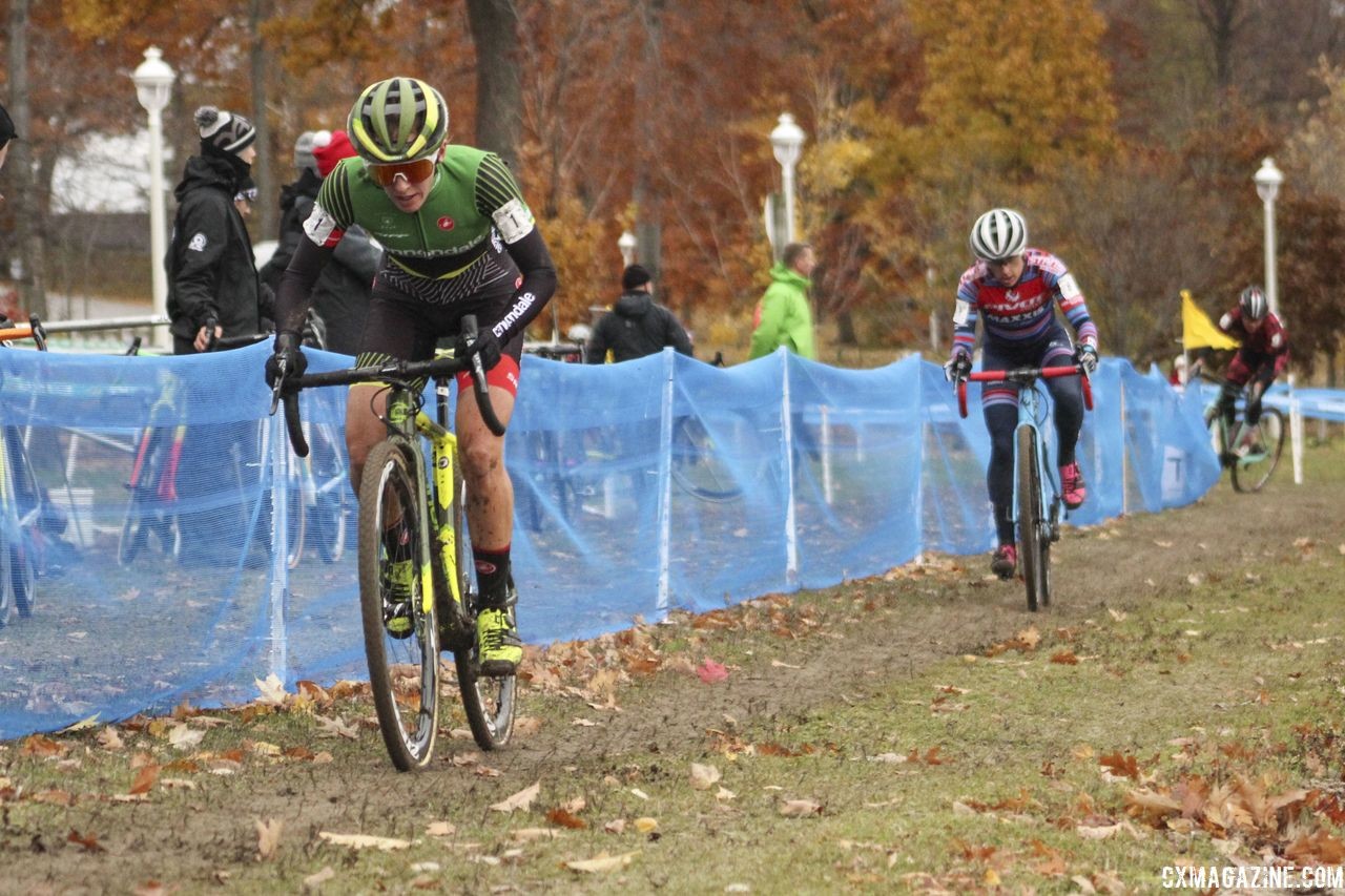 Keough and McFadden chased at the end of the first lap. 2018 Silver Goose Cyclocross UCI C2 © Z. Schuster / Cyclocross Magazine