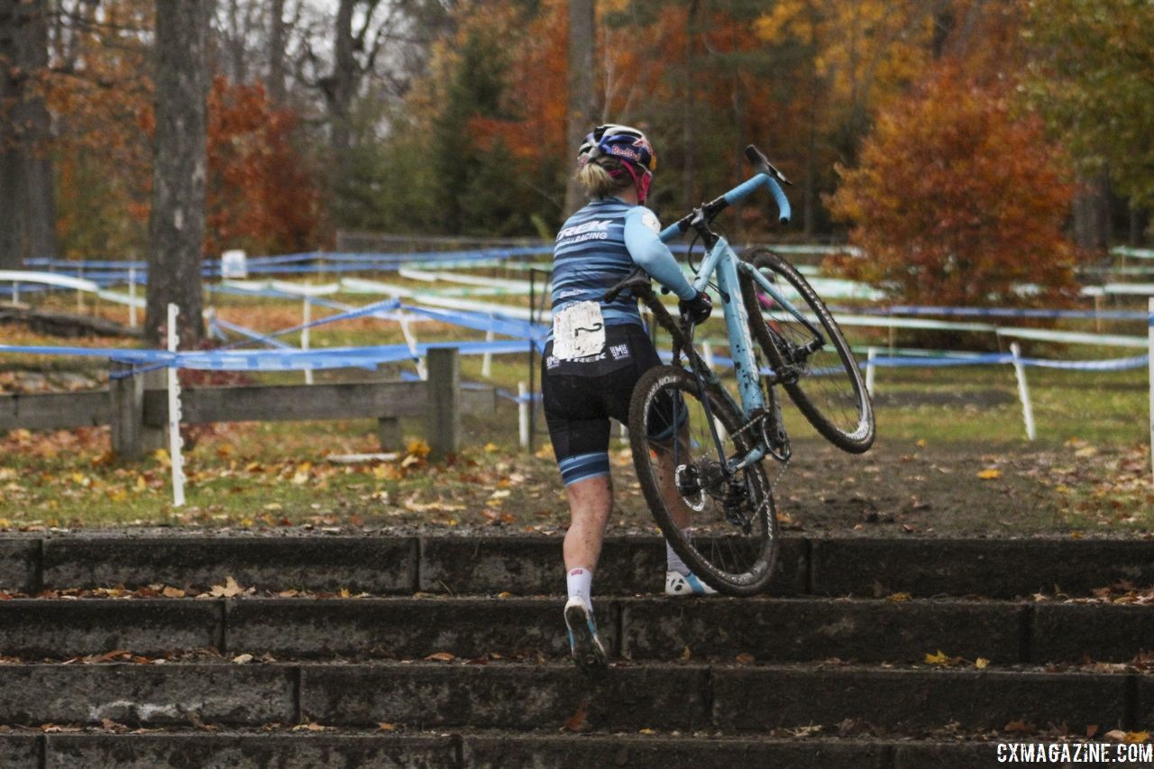 Entering Sunday's race at Pan-Ams, Ellen Noble had won seven straight, including that Saturday's C2. 2018 Silver Goose Cyclocross UCI C2 © Z. Schuster / Cyclocross Magazine