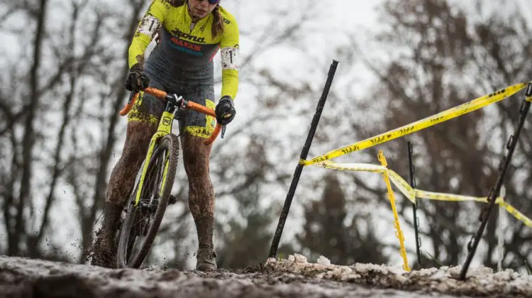 Rebecca Fahringer stays focused in the messy conditions. 2018 Rockland County Supercross Cup Day 2. © Angelica Dixon